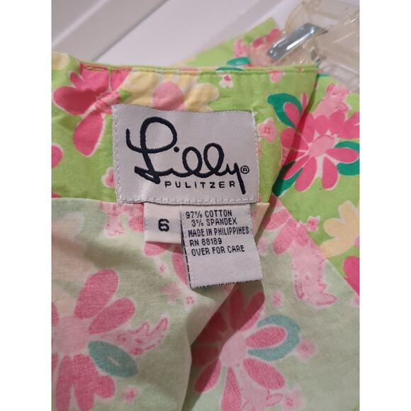 Women’s Lilly Pulitzer 6 Floral & Rhino Print Mini Skirt Skort Vacation Colorful - Picture 5 of 11